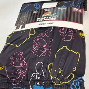 Hello Kitty Black Sleep Pants with Pink, Yellow and Blue Outlines***